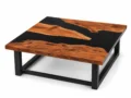 Live Edge Resin Dining Table with Black Epoxy River – Modern Solid Wood Dining Table - Image 4