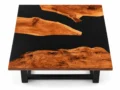 Live Edge Resin Dining Table with Black Epoxy River – Modern Solid Wood Dining Table - Image 6