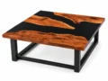 Live Edge Resin Dining Table with Black Epoxy River – Modern Solid Wood Dining Table - Image 7