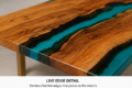 Turquoise Transparent Epoxy Resin Dining Table | Custom Made Epoxy Dining and Coffee Table - Image 6