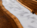 White Wood Epoxy Resin Dining Table | Custom Made Epoxy Dining and Coffee Table - Image 6