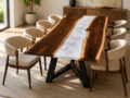White Marble Effect Resin Table