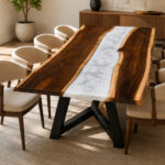 White Marble Effect Resin Table