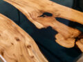 Dark Green Epoxy Resin Coffee Table with Live Edge Wood – Modern Center Table | Custom Made Table - Image 4