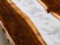 White Wood Epoxy Resin Dining Table | Custom Made Epoxy Dining and Coffee Table - Image 4