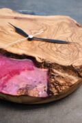 Handmade Wood Epoxy Resin Wall Clock, Rustic Wall Decor, Live Edge Wooden Clock, Unique Home Decor - Image 3