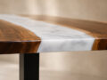 White Wood Epoxy Resin Dining Table | Custom Made Epoxy Dining and Coffee Table - Image 3