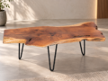 Live Edge Wood Coffee Table, Solid Wood Rustic Coffee Table, Modern Black Metal Legs, Custom Size Handmade Furniture (Copy) - Image 4