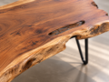 Live Edge Wood Coffee Table, Solid Wood Rustic Coffee Table, Modern Black Metal Legs, Custom Size Handmade Furniture (Copy) - Image 2