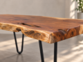 Live Edge Wood Coffee Table, Solid Wood Rustic Coffee Table, Modern Black Metal Legs, Custom Size Handmade Furniture (Copy) - Image 5