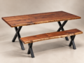 Acacia Solid Wood Dining Table With Solid Wood Bench, Office Conference Table, Farmhouse Table ( Custom Size Table ) - Image 4