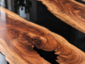 Jet Black Epoxy Resin Coffee Table with Live Edge Wood – Modern Center Table | Custom Made Table - Image 5