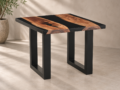 Jet Black Epoxy Resin Coffee Table with Live Edge Wood – Modern Center Table | Custom Made Table - Image 7