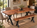 Solid Wood Dining Table With Bench