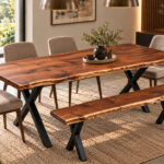 Solid Wood Dining Table With Bench