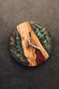 Multi Color Resin Custom Wall Clock, Luxury Wall Décor, Live Edge Wooden Clock, Unique Home Décor, Perfect Gift - Image 5